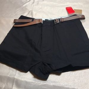 NWT Black Belted Chino Shorts